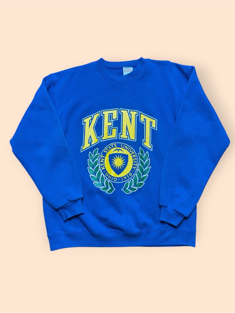 Vintage 1990s Kent State University Crewneck Sweatshirt Large Golden Flashes Vtg